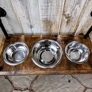 Dog Bowl Stand ,Raised Feeder, 3 Bowl Dog Feeder, Pet feeder, Elevated Dog Bowl Stand