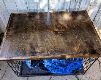 Dog crate topper, dog kennel wood table top, dog crate table, wire crate cover, Dog crate cover, Crate topper, dog kennel cover Farmhouse