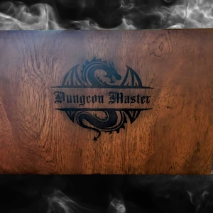 Handmade Wood Burned Dungeon Master Screen with Initiative Tracker