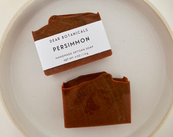 Persimmon Soap | Clay Soap, Aloe Vera Soap, Orange, Lavender, Ginger, Essential Oil Soap, Deodorizing, Handmade