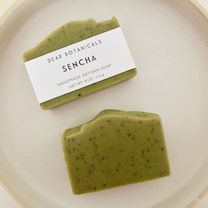 Handmade Sencha Green Tea Soap: Rosemary Mint Essential Oils