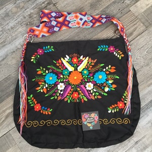 Mexican Hand Embroidered Boho Bag, Bolsa Bordada a Mano, Blusita Bag