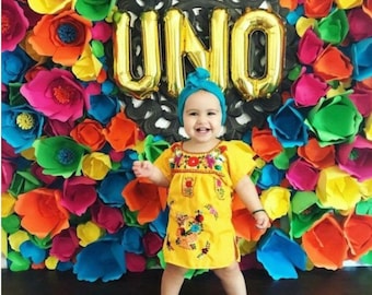 Handgeborduurde Mexicaanse jurk: Fiesta-outfit van Tehuacan-katoen