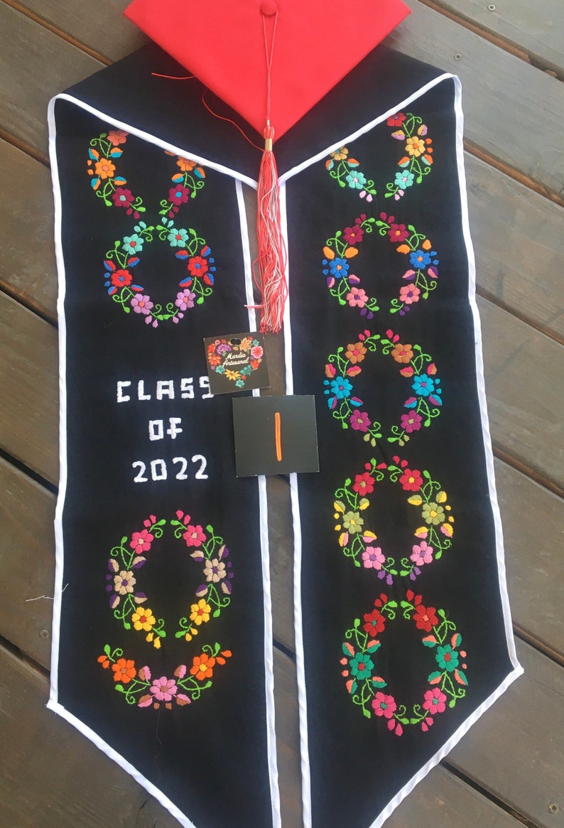 Class of 2022 Graduation Stole, Embroidered Graduation Stole, Mexican Graduation Stole, Graduation Sash, Estola Bordada 