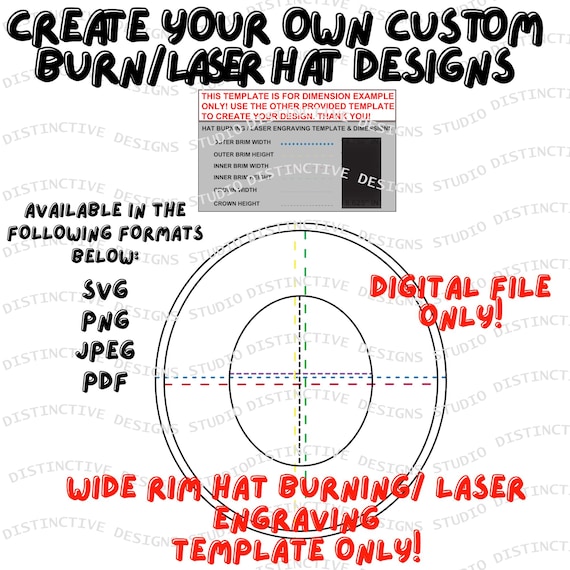 Hat Burning, Laser Engraving, Template Digital Design Only, Wide Brim, Svg, Png, Pdf and Jpeg Stencil