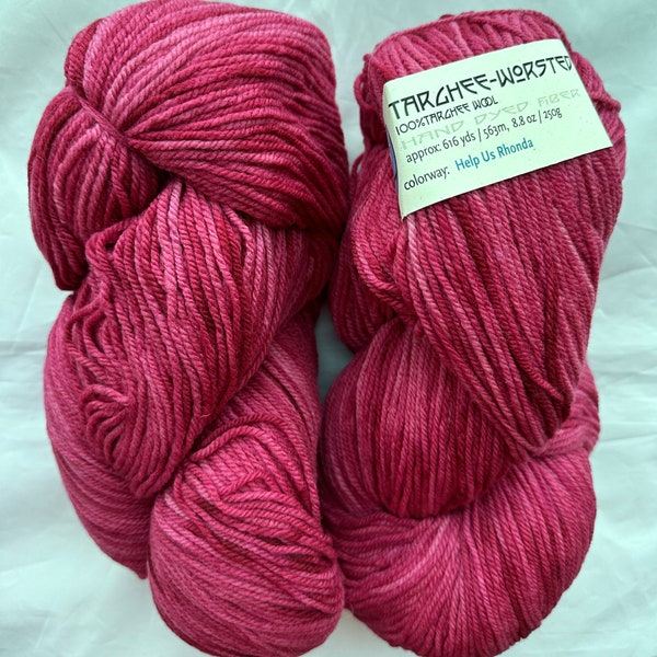 Blue Moon Fiber Arts Targhee - Worsted Wood Yarn / Color: Help Us Rhonda [ tonal variegated pink purple burgundy ] / Giant Size / Hand-dyed