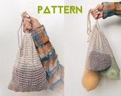 Mesh Produce Bags Crochet Patterns, Set of 3 Bags S M L Size, Easy Pattern For Beginners, Zero Waste Bags, Tutorial DIY Step By Step PDF