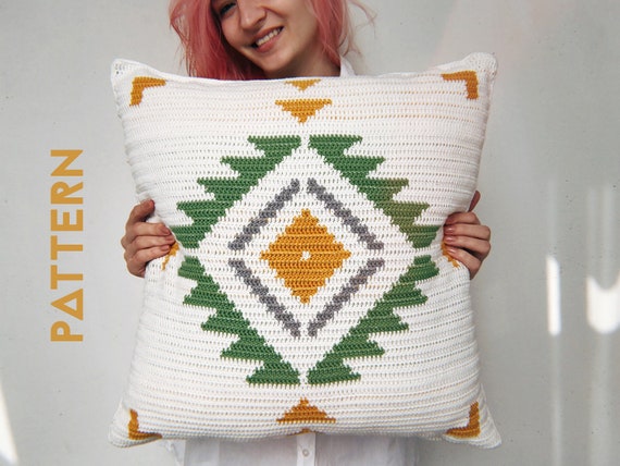 Southwest Crochet Pillow Cover Easy Pattern For Beginners Etsy