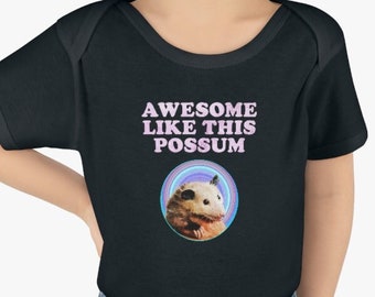 Awesome Like This Possum Infant Baby Rib Bodysuit - Unisex Toddler Funny Meme Clothing, Baby Onesie