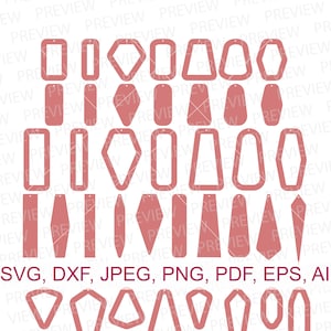 Rechteck Ohrringe SVG rechteckige Ohrring SVG Ausschnitt Ohrringe, Ohrringe Vorlage Png Leder Ohrringe SVG-Dateien für Cricut Silhouette sb-64