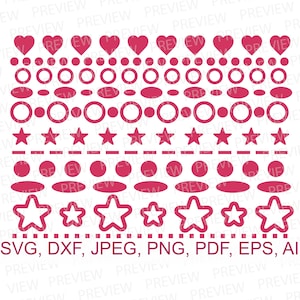 11 Dotted line SVG Dashed lines, Heart dotted line PNG, Star dotted line, dashes lines SVG files for cricut silhouette sb-82