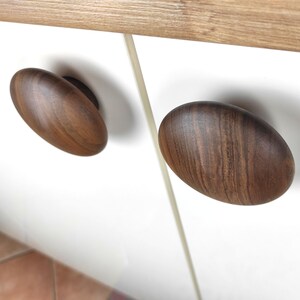 Wooden Round Handles, Wardrobe Pulls, Wood Drawer Knobs, Oak Concave Handle, Minimalist Wooden Handles, Walnut Cabinet Knobs, Oak Handles