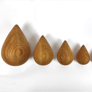 Wooden drops, Water Drop Hooks, Oak wood hangers, Modern coat hooks, Oak wall drop, Zirben Wandhaken, Tear drops