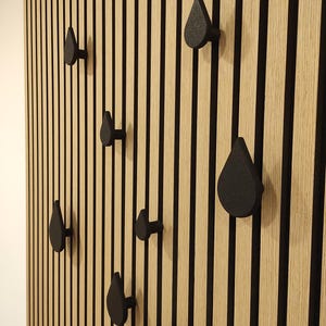 Acoustic panel drops, Black drops hooks, coat rack hook, Panel plastic drops, Modern panel hooks
