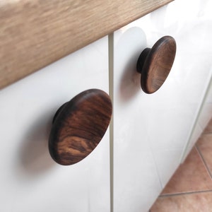 Wood Drawer Knobs, Oak Circle Handle, Wardrobe Pulls, Oak Concave Handle, Minimalist Handles, Walnut Cabinet Knobs, Dresser Knobs