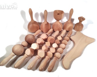 Maderoterapia set max, 11 outils de massage, Thérapie par le bois, Anti cellulite