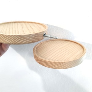 Wooden floating shelf, wooden wall shelf, small floating shelf, circle wood shelf, Ash decorative plant shelf, small modern shelves