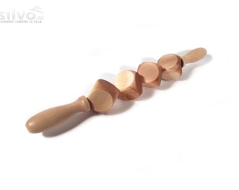 Rouleau de massage en bois 4 dés, Maderoterapia, Outils de thérapie par le bois, Anti cellulite