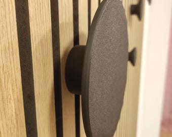 3D Printed Plastic Acoustic Panel Hook, Round Coat Hanger, Modern Wall Mount