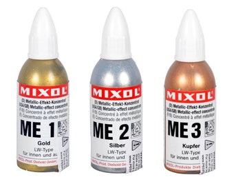 Colores de resina epoxi - Pigmentos universales Mixol - Efecto metálico - Oro, plata o cobre