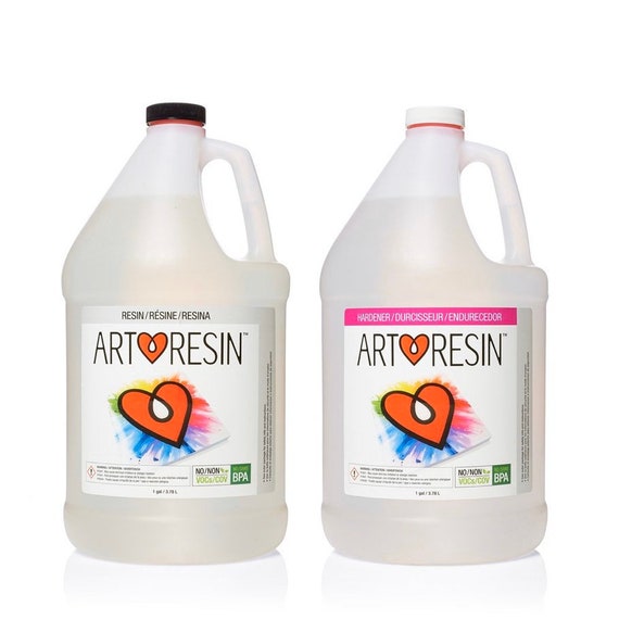 2 Gallon Epoxy Resin Kit Artresin Crystal Clear and Glossy Finish, Food Safe,  No Fumes or Vocs Use on Wood, Canvas, and More 