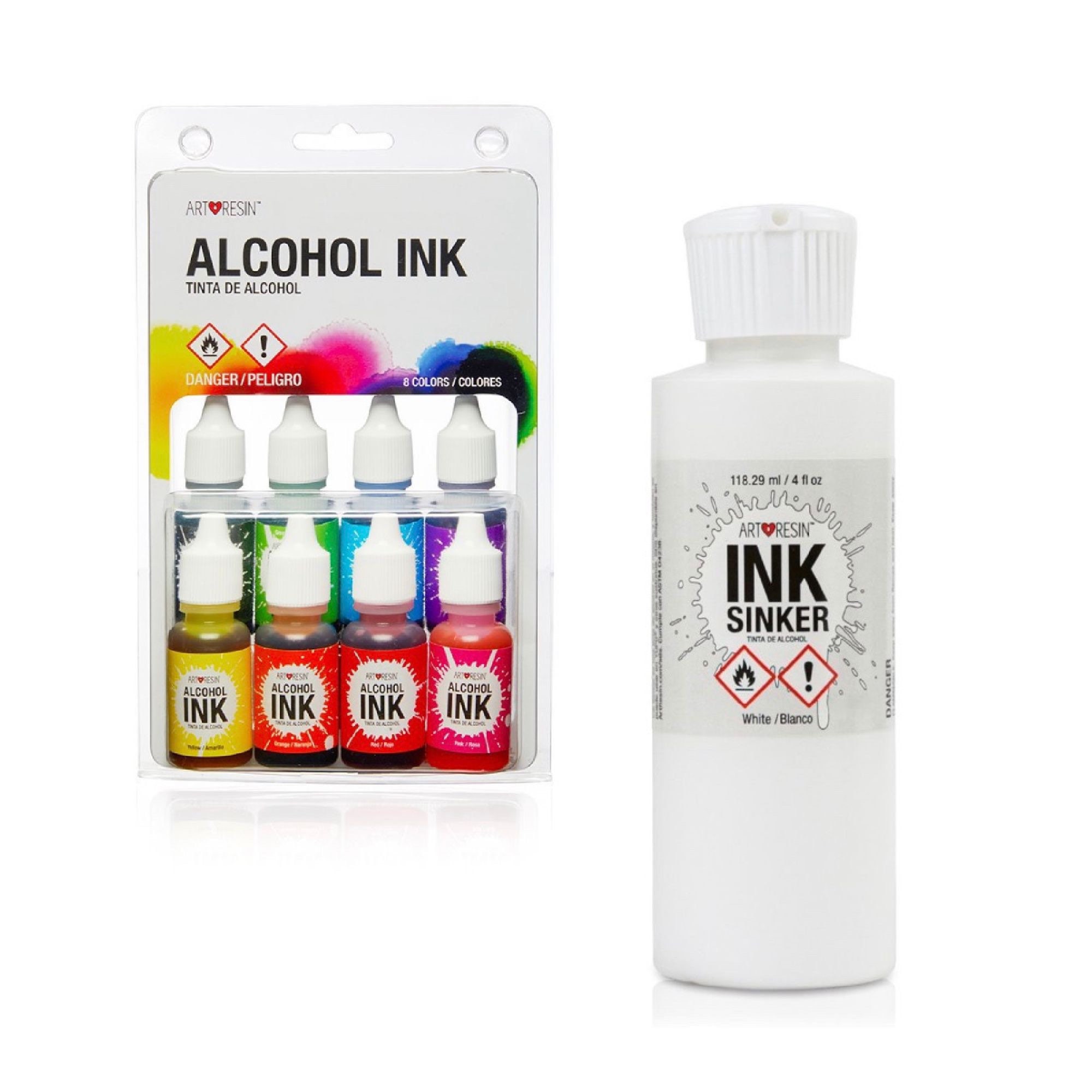 ArtResin Alcohol Ink & White Ink Sinker Etsy
