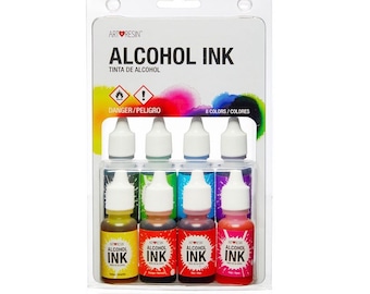 Set de tintas de alcohol vibrantes - Paquete de 8 colores Artresin para proyectos artísticos impresionantes y obras de arte con resina