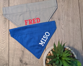 Personalized Embroidered Dog Bandana, Pet name, Custom