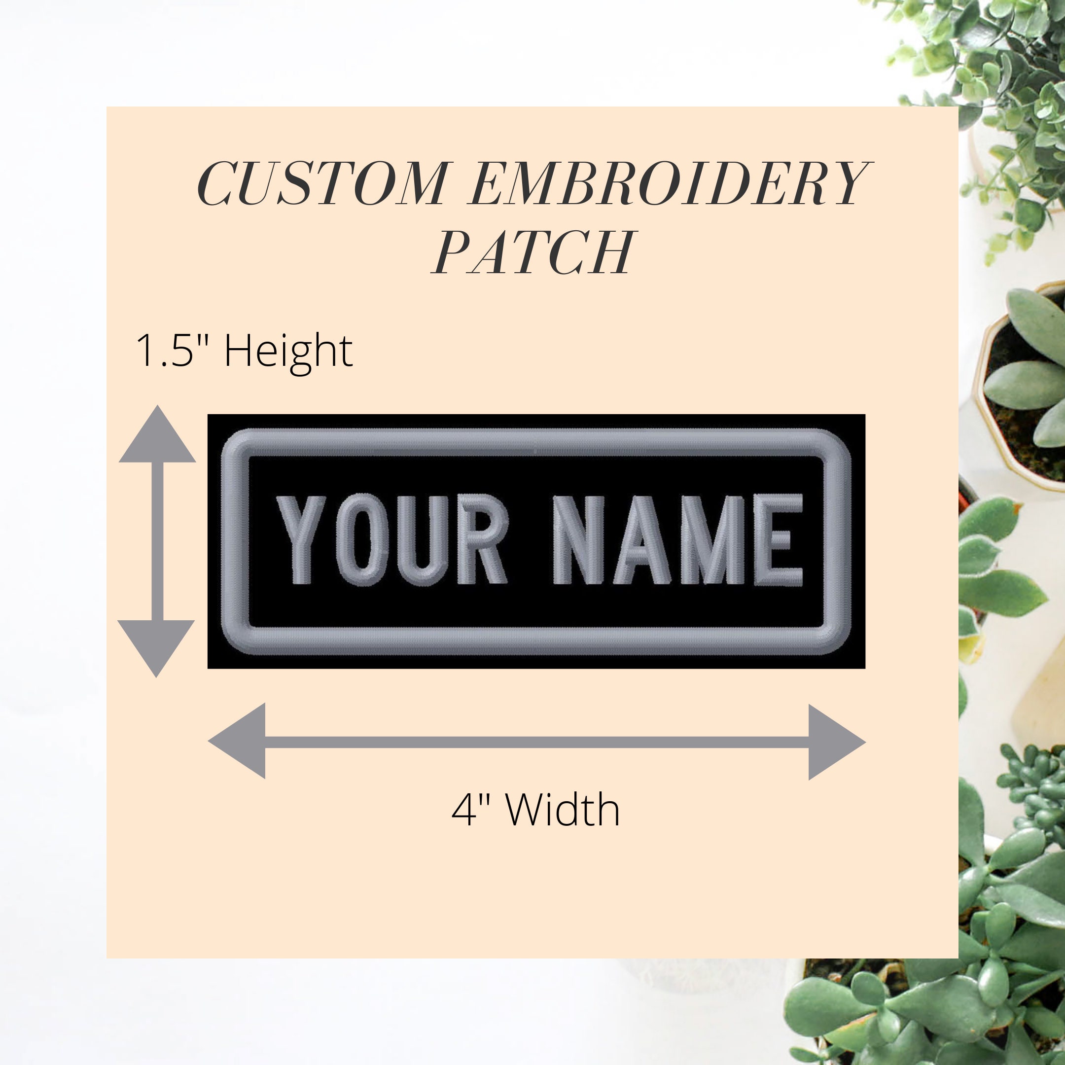 Embroidered Rectangular Name Patch, Custom, Name Bar, 4" x 1.5&q…