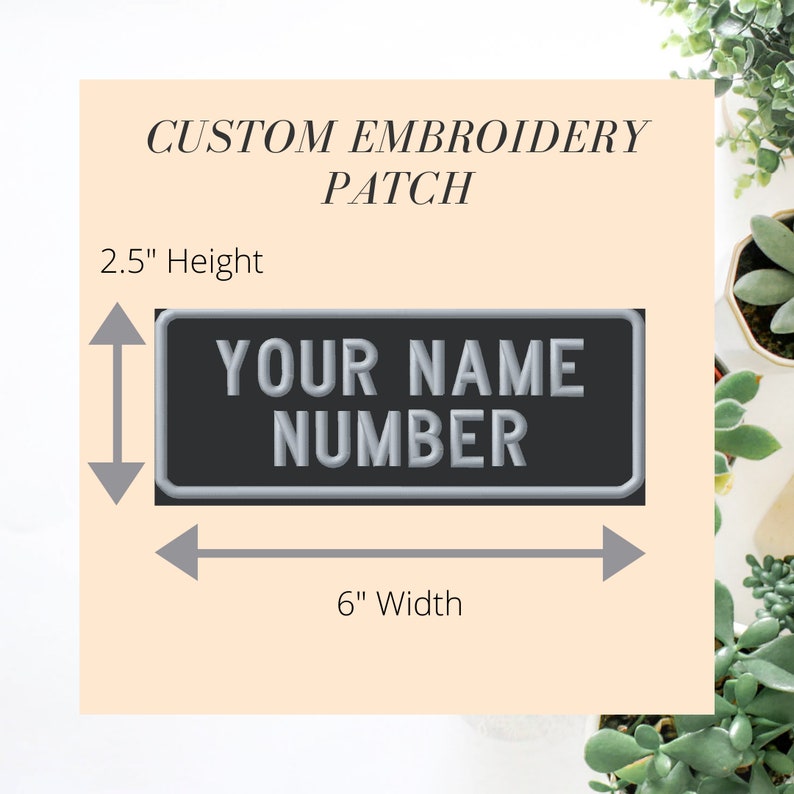 Embroidered Rectangular Name Patch, Custom, Name Bar, 6" x 2.5" image 1