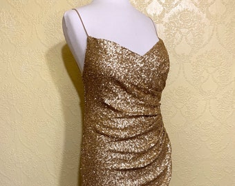gold sequin dress size 18