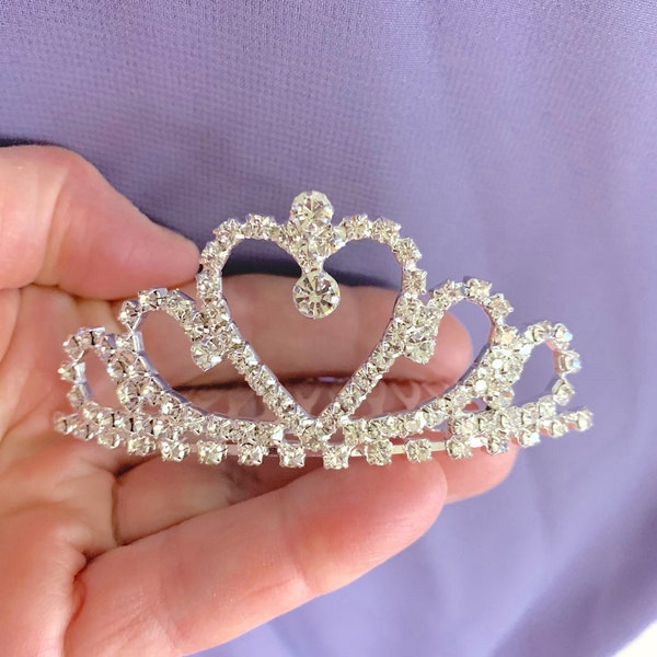 sale 5.00 off flower girl tiara princess crown CRYSTAL Heart CROWN TIARA bridal crown princess crown