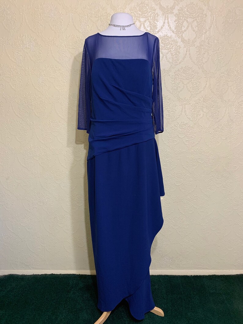 New Plus Size sz 18W Formfitting ELEGANT NAVY BLUE gown Navy Blue Gown Stretch knit Mother Of The Bride