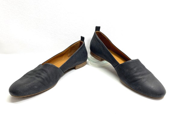 unisex Vintage Paul Green Shoes Pierced Black Lea… - image 6