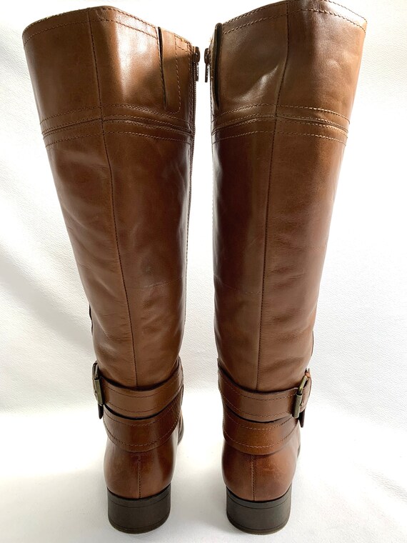 Vintage Nine West sz 7.5 womens Brown LEATHER Boo… - image 8