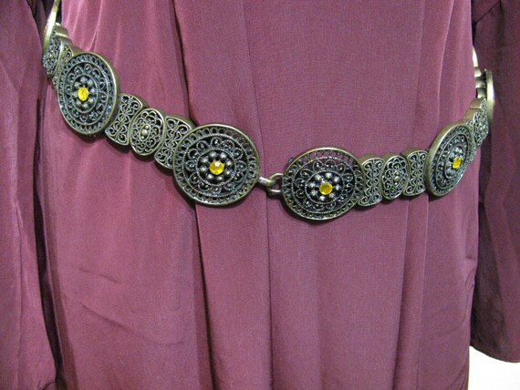 Renaissance Medieval Medallion Belt 35-37 Inch Belt ANTIQUED  display picture 2