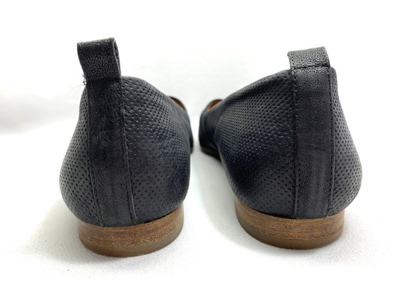 unisex Vintage Paul Green Shoes Pierced Black Lea… - image 8