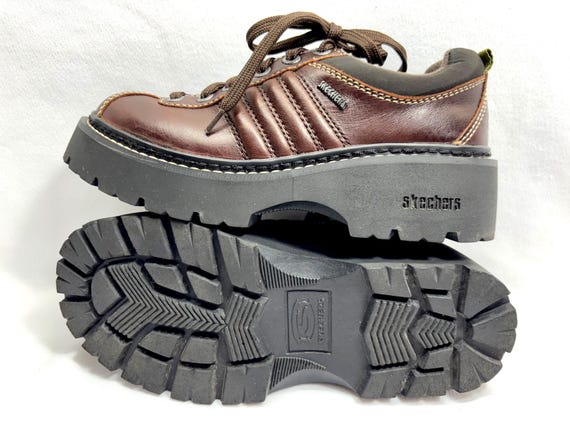 NEAR New 90s SKECHERS Shoes Skechers Platform Lugs OXFORDS  display picture 3