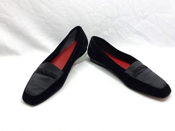 Black Velvet Shoes sz 8.5 Velvet Shoes Victorian … - image 1