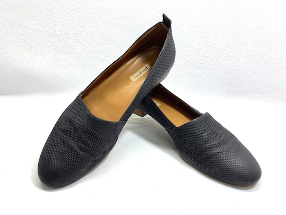 unisex Vintage Paul Green Shoes Pierced Black Lea… - image 1