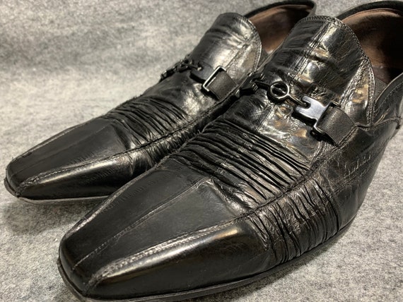 Sz 45 Sz  Mens Roberto Guerrini Shoes BLACK EEL SKIN - Etsy