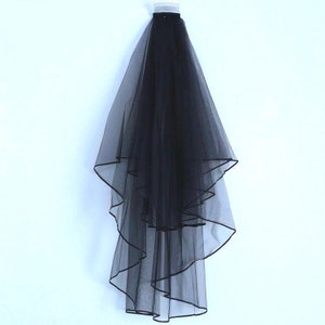 Last one...soft tulle 2 layer GOTHIC BLACK VEIL with comb