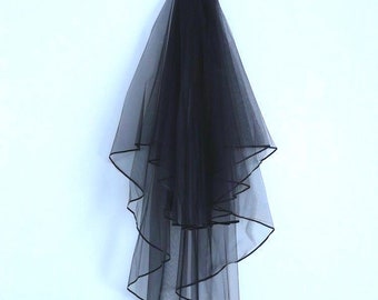 Last one...soft tulle 2 layer GOTHIC BLACK VEIL with comb