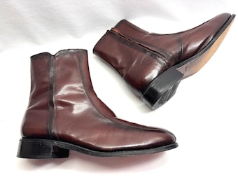 excellent clean Florsheim Boots BLACK CHERRY leather sz 9.5 FLORSHEIM Boots Disco Boots Saturday Night Fever Beatles