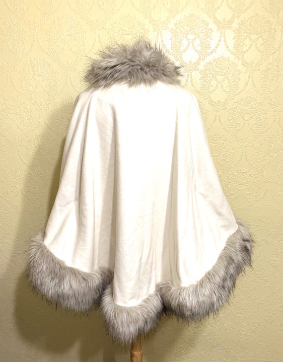 New quality faux fur Cape size 14-16 IVORY WOOL F… - image 9
