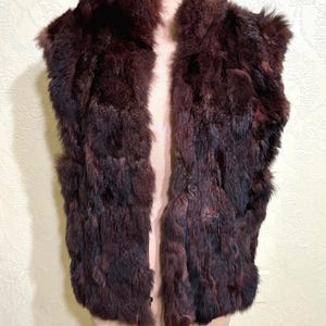 Unisex Soft opossum fur Vest BRINDLE AUBURN Color GENUINE Fur Vest Mens size Small Womens Size Medium Brown Fur Vest Cosplay Vest Viking