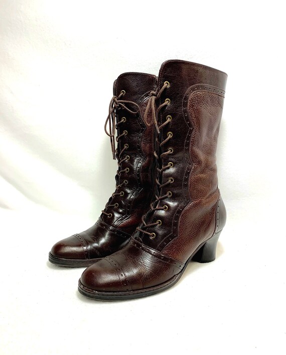 Granny Boots Edwardian boots BROWN LACEUP VICTORIA