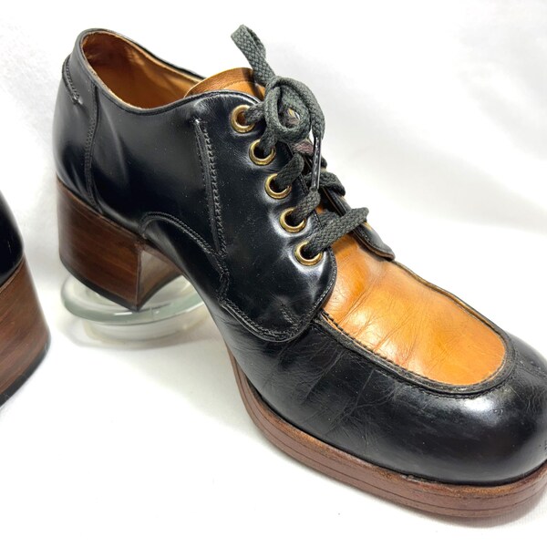 mens platform shoes with goldfish