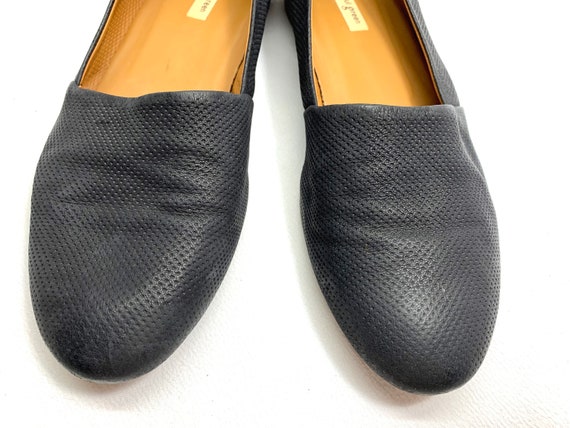 unisex Vintage Paul Green Shoes Pierced Black Lea… - image 3