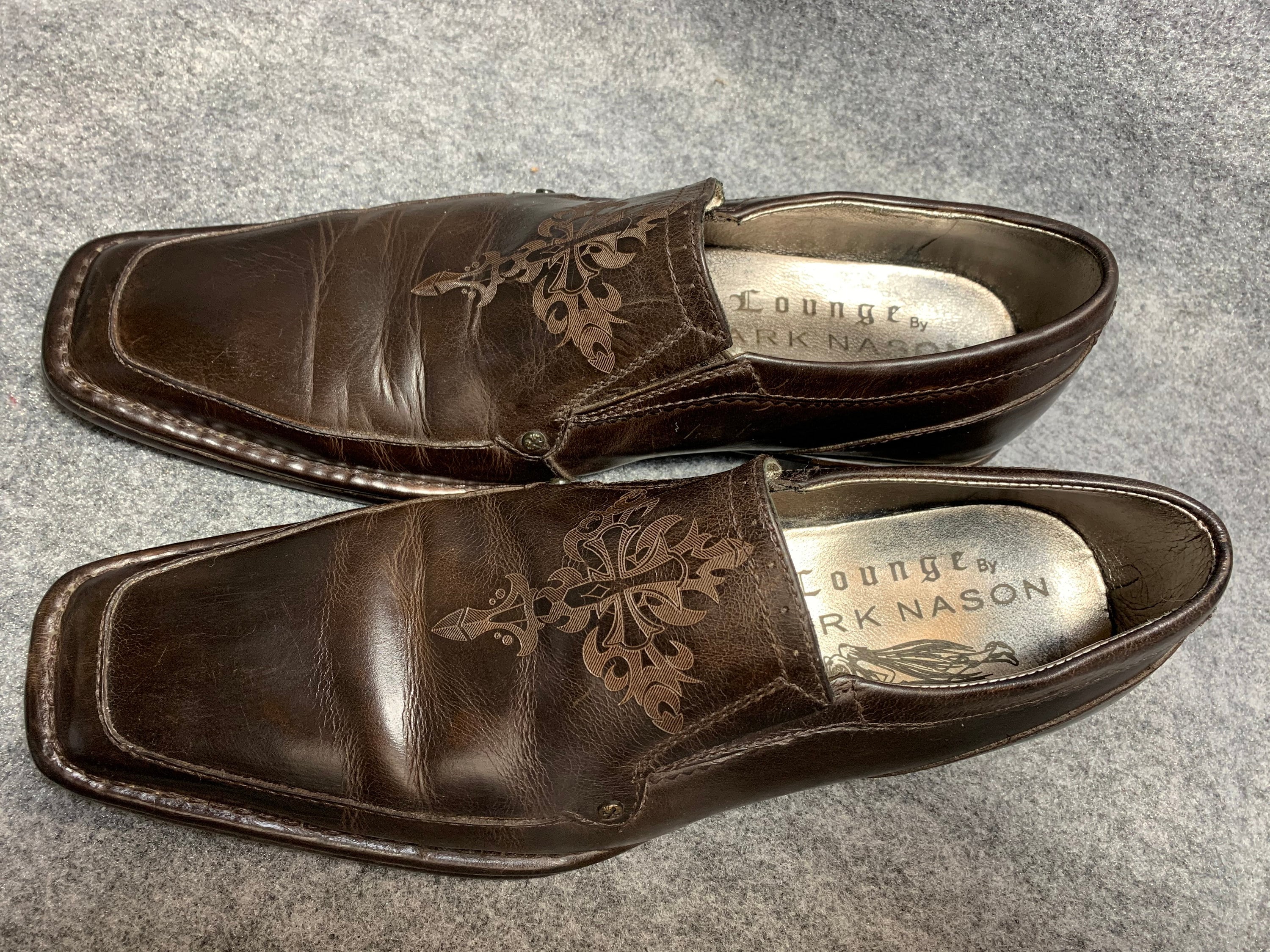 Mark Nason Mens Brown Leather Oxford Dress Shoes Size 8.5 Ankle Boots Lounge By Mark Nason Mark Nason Lounge Studded  main image 3